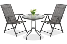 Metalen tuinmeubelen Modena/Rosario voor 2 personen met kleine tafel Garden Point antraciet