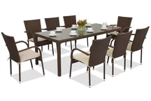 Milaan technorattan tuinmeubelen voor 8 personen met een grote Garden Point tafel