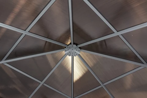 Prieel Milos 3x3m met gordijnen Garden Point grijs