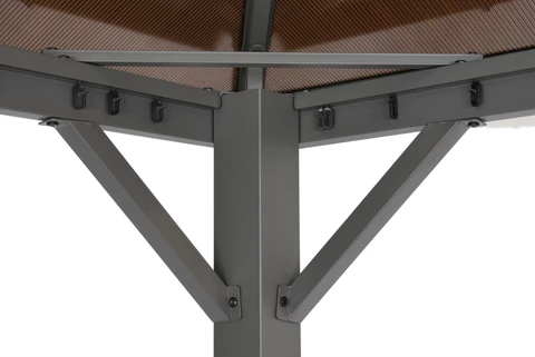 Prieel Milos 3x3m met gordijnen Garden Point grijs