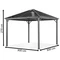 Prieel Milos 3x3m met gordijnen Garden Point grijs