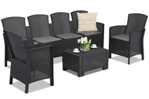 Technorattan set met verlengde bank Lido Coffee 6 Max antraciet Bica