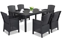 Technorattan eetset Lido Premium 6 antraciet Bica