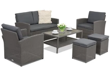 Tuinmeubelen Monaco Coffee 4 + 2 krukken Garden Point antraciet