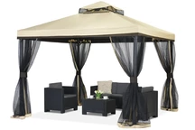 Tuinpaviljoen met muskietennet crème Valencia 3x3 m Garden Point