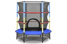 Tuintrampoline Mini met veiligheidsnet aan binnenkant 140 cm Jump Hero blauw-geel