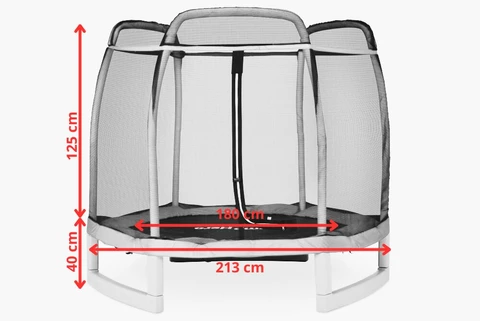 Tuintrampoline met veiligheidsnet aan buitenkant 213 cm Jump Hero groen