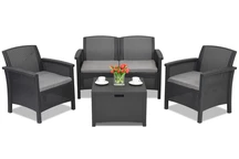 Venezia technorattan Coffee Box 4 antraciet Bica set met commode