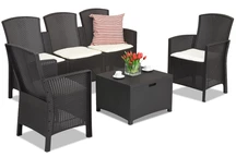 Technorattan meubelset met 3-zitsbank Lido Coffee Box 5 bruin Bica met commode