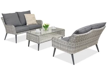 Garden Point Bilbao Coffee tuinmeubelen met kleine tafel voor 4 personen wit