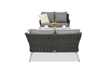 Garden Point antraciet Bilbao Coffee tuinmeubelen met kleine tafel voor 4 personen