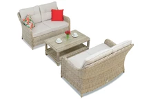 Toledo Coffee technorattan meubelset met kleine tafel voor 4 personen beige Garden Point