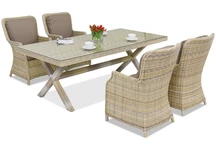 Rotan dining tuinset Londyn voor 4 personen Garden Point beige