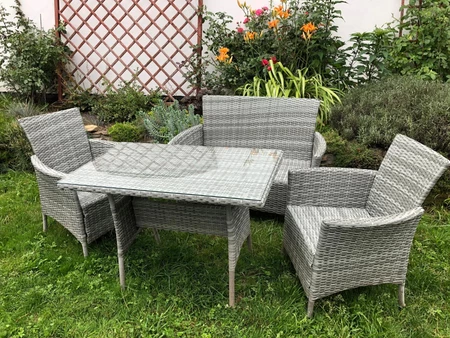 Valetta Garden Point technorattan tuinmeubelen grijs
