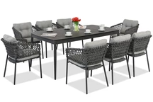Almada aluminium meubilair voor 8 personen Garden Point grijs