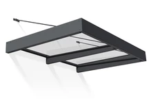Aluminium deurluifel Sophia XL 1,4 x 1,9 m Palram - Canopia antraciet