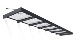 Aluminium deurluifel Sophia XL 1,4 x 6,6 m Palram - Canopia antraciet