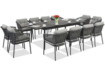 Aluminium meubilair Almada voor 12 personen grijs Garden Point