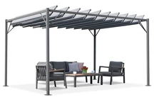 Antraciet terraspergola Malaga 3x4m Garden Point