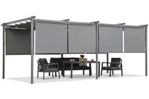 Antraciet terraspergola met rolluiken La Palma 3 x 6m Garden Point