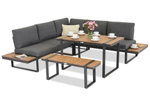Garden Point aluminium hoekmeubelset Salerno grijs