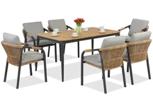 Messina/Padva aluminium meubilair voor 6 personen Garden Point