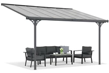 Polycarbonaat terrasoverkapping Nevada 3,05 x 4,36 m CoverTech antraciet