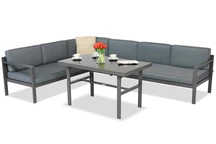 Tuinhoek met tafel Porto Comida 5 antraciet Tuinpunt