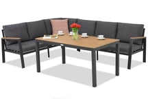 Tuinhoek met tafel Zakintos Comida 5 antraciet Garden Point