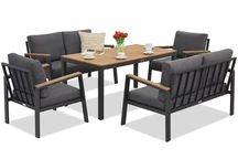 Zakintos Apetito 6 antraciet aluminium set Garden Point