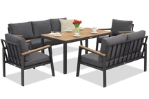 Zakintos Apetito 7 antraciet aluminium set Garden Point