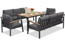 Zakintos Apetito 8 antraciet aluminium set Garden Point