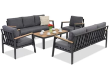 Zakintos Coffee 8 antraciet Garden Point luxe aluminium meubelset