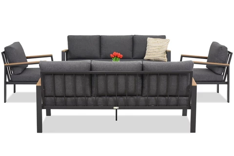 Zakintos Coffee 8 antraciet Garden Point luxe aluminium meubelset
