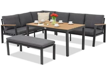 Zakintos Comida 5 hoekbank met bank antraciet Garden Point