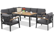 Zakintos Comida 7 antraciet Garden Point hoek loungeset