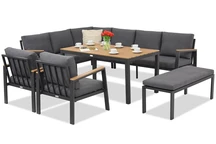 Zakintos Comida 7 hoekbank met bank antraciet Garden Point