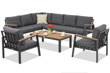Zakintos Corner 7 antraciet Garden Point aluminium kit