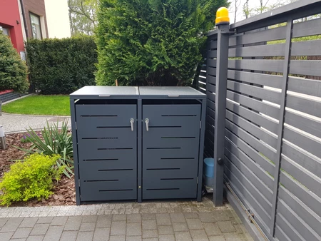 Behuizing voor twee 120l of 240l CoverTech antraciet afvalcontainers
