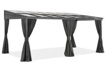 Aluminium terrasoverkapping 3 x 5 m Tarragona met Garden Point gordijnen antraciet