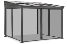Aluminium terrasoverkapping 3 x 3 m Tarragona met muggengaas Garden Point antraciet