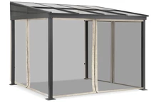 Aluminium terrasoverkapping 3 x 3 m Tarragona met muggengaas Garden Point beige