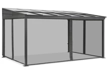 Aluminium terrasoverkapping 3 x 4 m Tarragona met muggengaas Garden Point antraciet