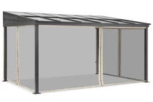 Aluminium terrasoverkapping 3 x 4 m Tarragona met muggengaas Garden Point beige