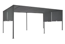Antraciet Sevilla terraspergola 3x6m met Garden Point gordijnen