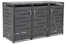 Behuizing voor drie 120l of 240l CoverTech antraciet afvalcontainers