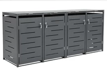Behuizing voor vier 120l of 240l CoverTech antraciet afvalbakken