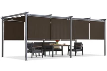 Bruine terraspergola met rolluiken La Palma 3x6 Garden Point