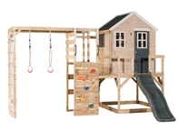 Houten platformwoning met glijbaan en fitnessruimte Antek VI
