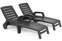 Set van twee antraciet Riva Bica ligstoelen
